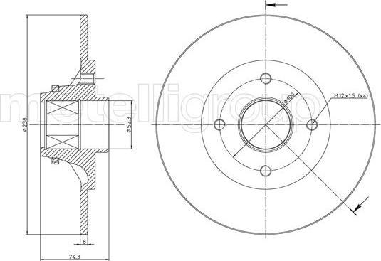 Metelli 23-0384 - Jarrulevy inparts.fi