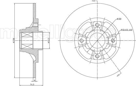 Metelli 23-0383 - Jarrulevy inparts.fi