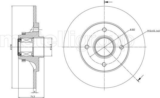 Metelli 23-0243 - Jarrulevy inparts.fi