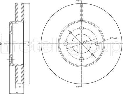 Metelli 23-0250 - Jarrulevy inparts.fi