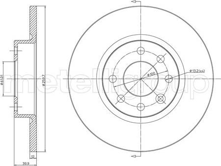 Metelli 23-0260 - Jarrulevy inparts.fi