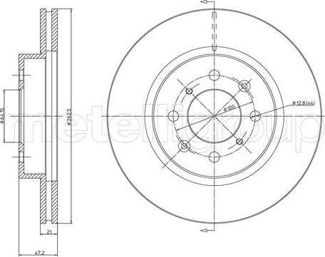 Metelli 23-0235 - Jarrulevy inparts.fi