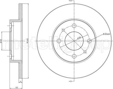 Metelli 23-0232C - Jarrulevy inparts.fi