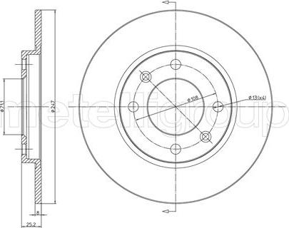 Metelli 23-0271 - Jarrulevy inparts.fi