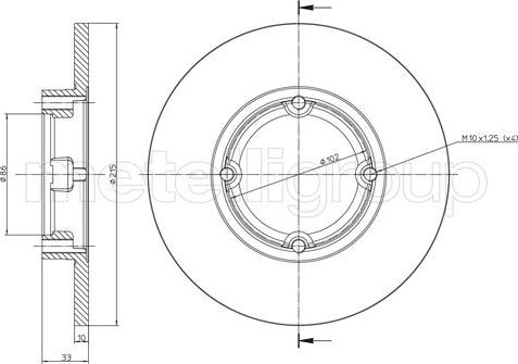 Metelli 23-0756 - Jarrulevy inparts.fi