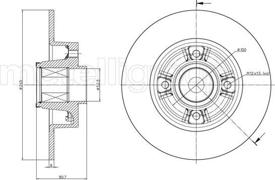 Metelli 23-0722 - Jarrulevy inparts.fi