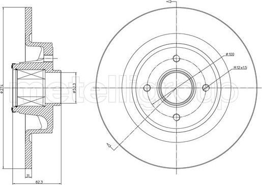 Metelli 23-1457 - Jarrulevy inparts.fi