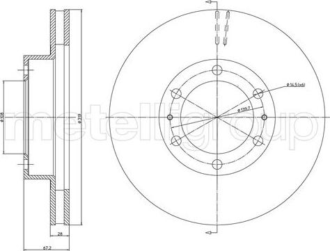 Metelli 23-1565 - Jarrulevy inparts.fi