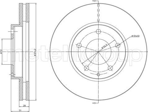 Metelli 23-1572 - Jarrulevy inparts.fi