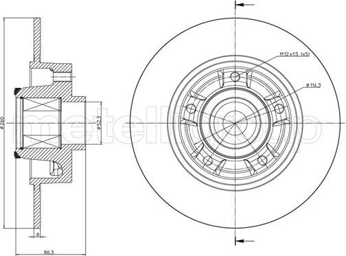 Metelli 23-1095 - Jarrulevy inparts.fi