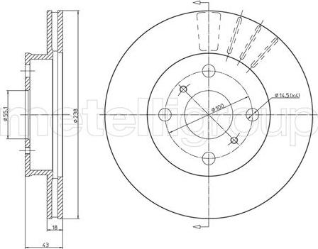 Metelli 23-1061 - Jarrulevy inparts.fi