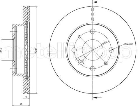 Metelli 23-1165 - Jarrulevy inparts.fi