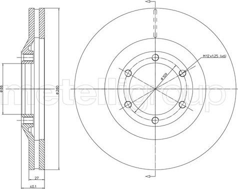 Metelli 23-1200C - Jarrulevy inparts.fi