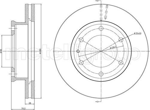 Metelli 23-1214 - Jarrulevy inparts.fi