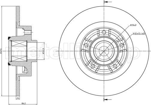 Metelli 23-1232 - Jarrulevy inparts.fi