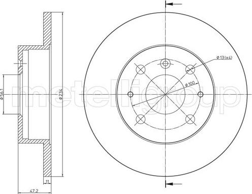 Metelli 23-1705 - Jarrulevy inparts.fi