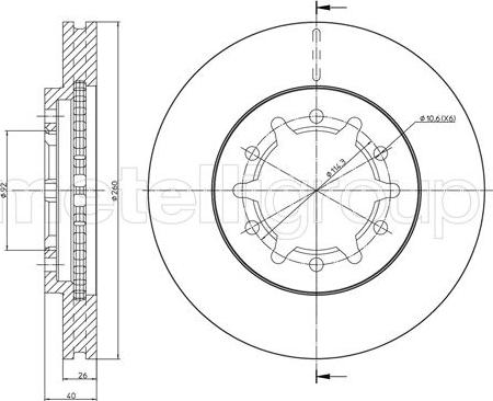 Metelli 23-1708 - Jarrulevy inparts.fi