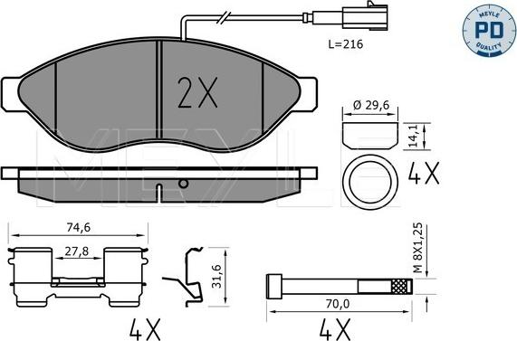 Meyle 025 244 6819-1/PD - Jarrupala, levyjarru inparts.fi