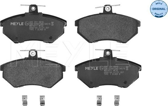 Meyle 025 201 6819 - Jarrupala, levyjarru inparts.fi