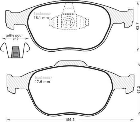 FOMAR Friction 907781 - Jarrupala, levyjarru inparts.fi