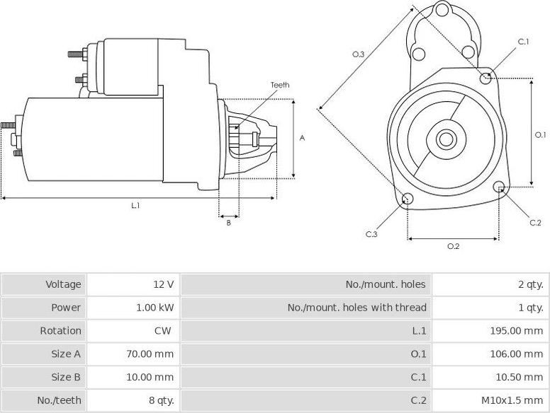 Mitsubishi M0T84585 - Käynnistinmoottori inparts.fi