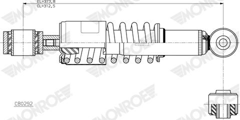 Monroe CB0292 - Vaimennin, ohjaamon laakerointi inparts.fi