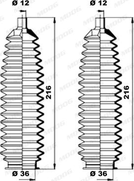 Moog K150203 - Paljekumisarja, ohjaus inparts.fi