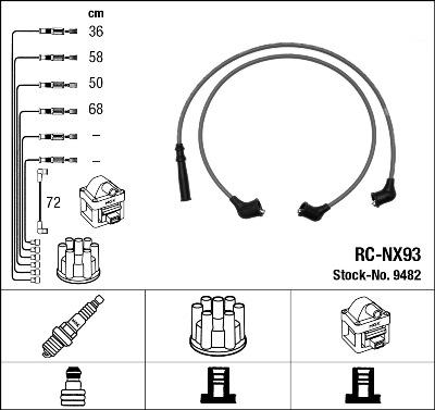 NGK 9482 - Sytytysjohtosarja inparts.fi