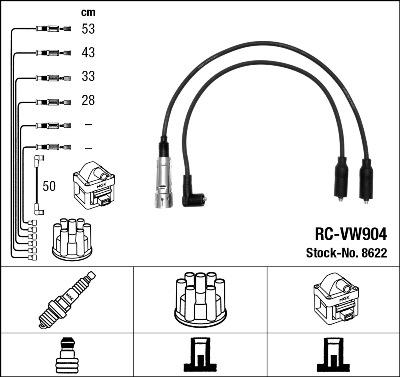 NGK 8622 - Sytytysjohtosarja inparts.fi