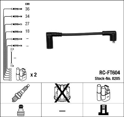 NGK 8205 - Sytytysjohtosarja inparts.fi