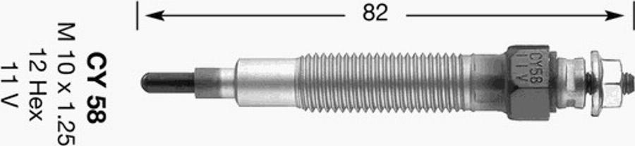 NGK CY58 - Hehkutulppa inparts.fi