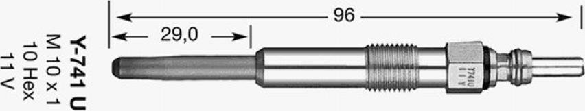 NGK Y-741U - Hehkutulppa inparts.fi