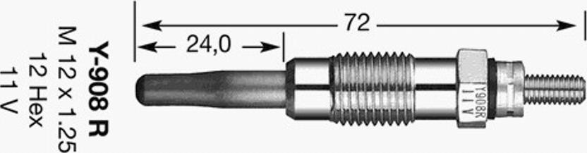 NGK Y-908R - Hehkutulppa inparts.fi