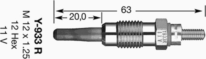 NGK Y-933R - Hehkutulppa inparts.fi