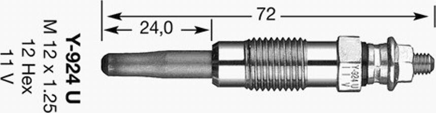 NGK Y-924U - Hehkutulppa inparts.fi