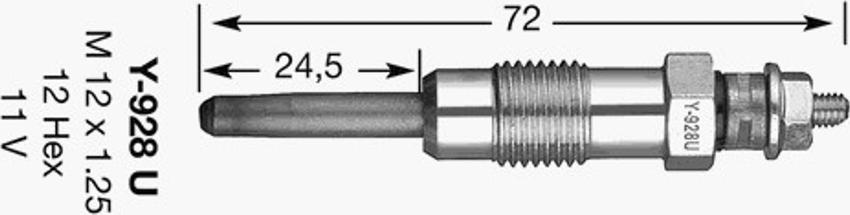 NGK Y-928U - Hehkutulppa inparts.fi