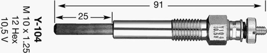 NGK Y-104 - Hehkutulppa inparts.fi