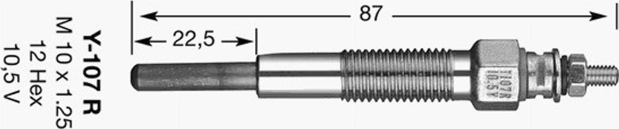 NGK Y 107 R - Hehkutulppa inparts.fi