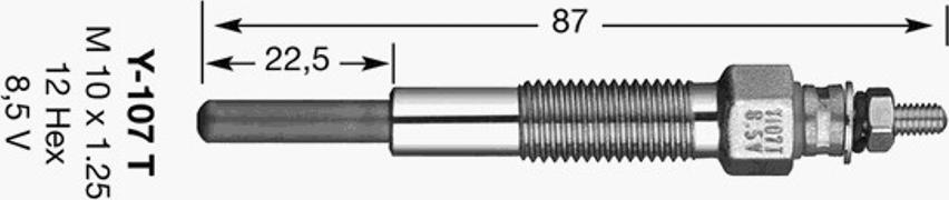 NGK Y-107T - Hehkutulppa inparts.fi