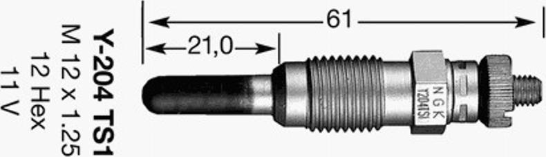 NGK Y-204TS1 - Hehkutulppa inparts.fi