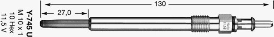 NGK Y-745U - Hehkutulppa inparts.fi
