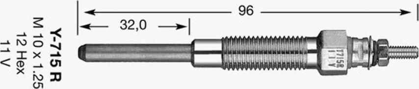 NGK Y-715 R - Hehkutulppa inparts.fi