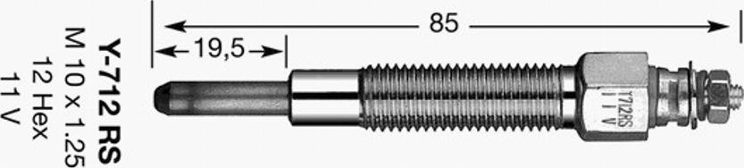 NGK Y-712 RS - Hehkutulppa inparts.fi