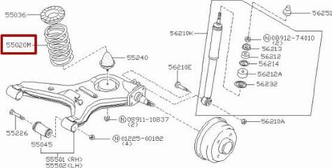 NISSAN 5502032A07 - Jousi (auton jousitus) inparts.fi