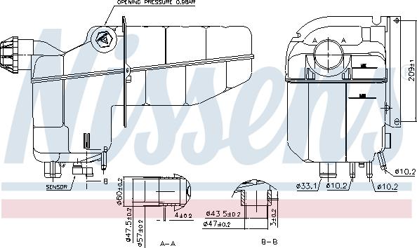 Nissens 996020 - Nestesäiliö, jäähdytysneste inparts.fi