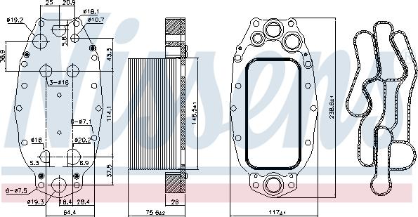 Nissens 91118 - Moottoriöljyn jäähdytin inparts.fi