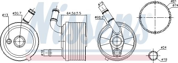 Nissens 91185 - Öljynjäähdytin, autom. vaihteisto inparts.fi