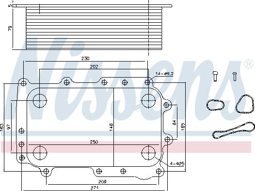 Nissens 91305 - Moottoriöljyn jäähdytin inparts.fi