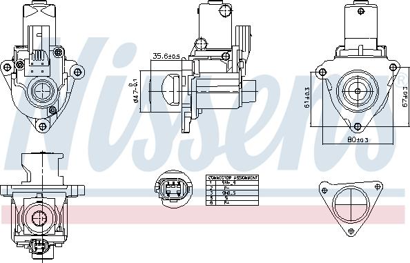 Nissens 98510 - Venttiili, pakokaasun kierrätys inparts.fi