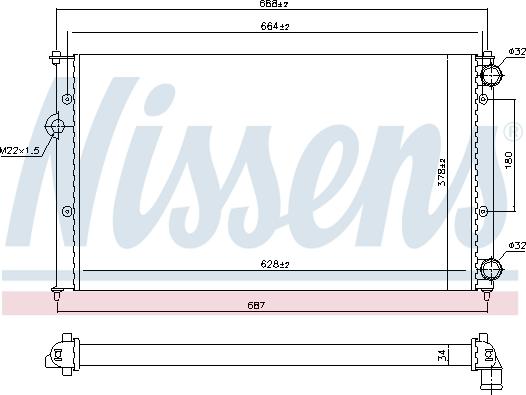 Nissens 694690 - Jäähdytin,moottorin jäähdytys inparts.fi